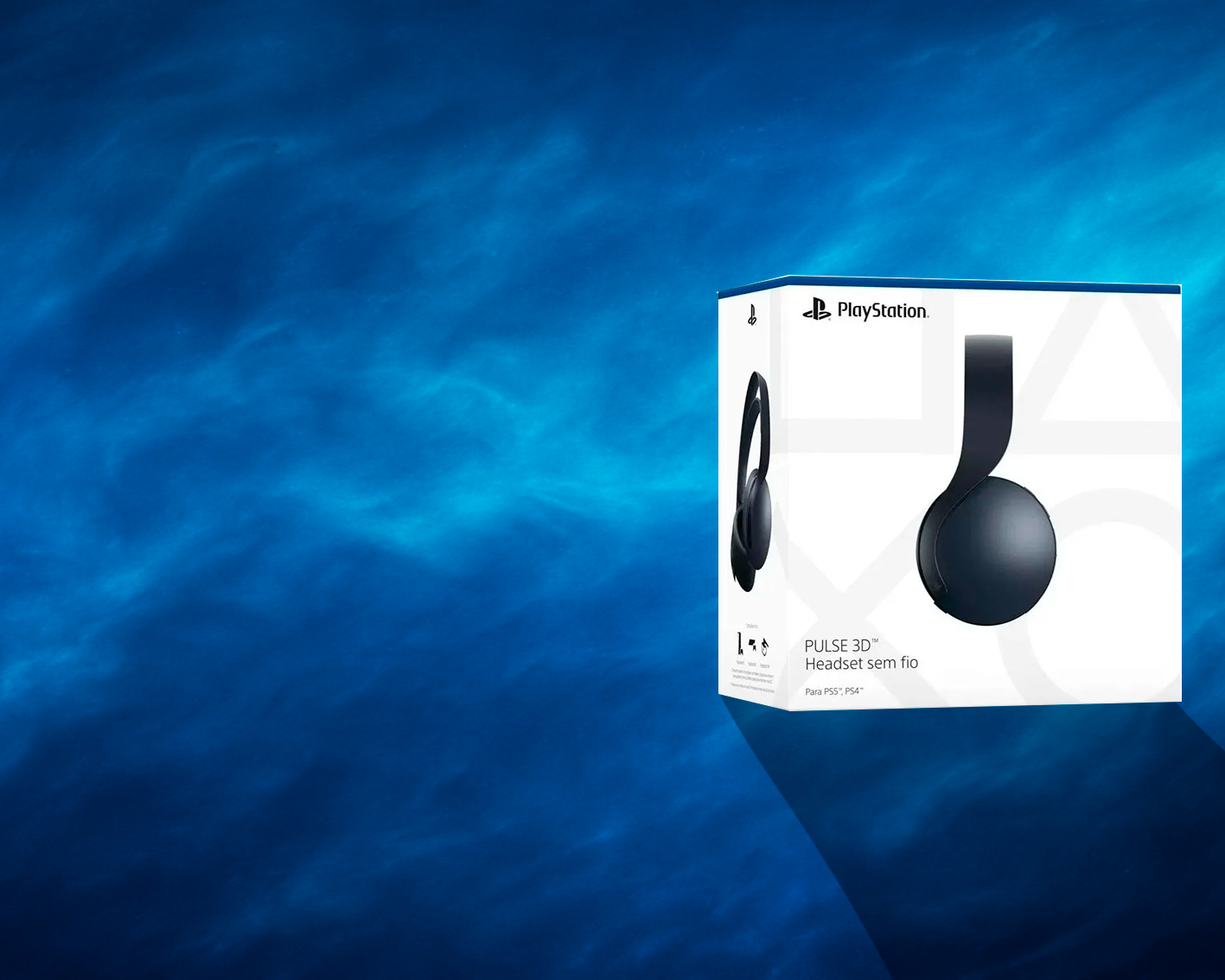 Headset Sem Fio Pulse3d Usb Ps4 Ps5 Black Playstation Cor Preto Luz