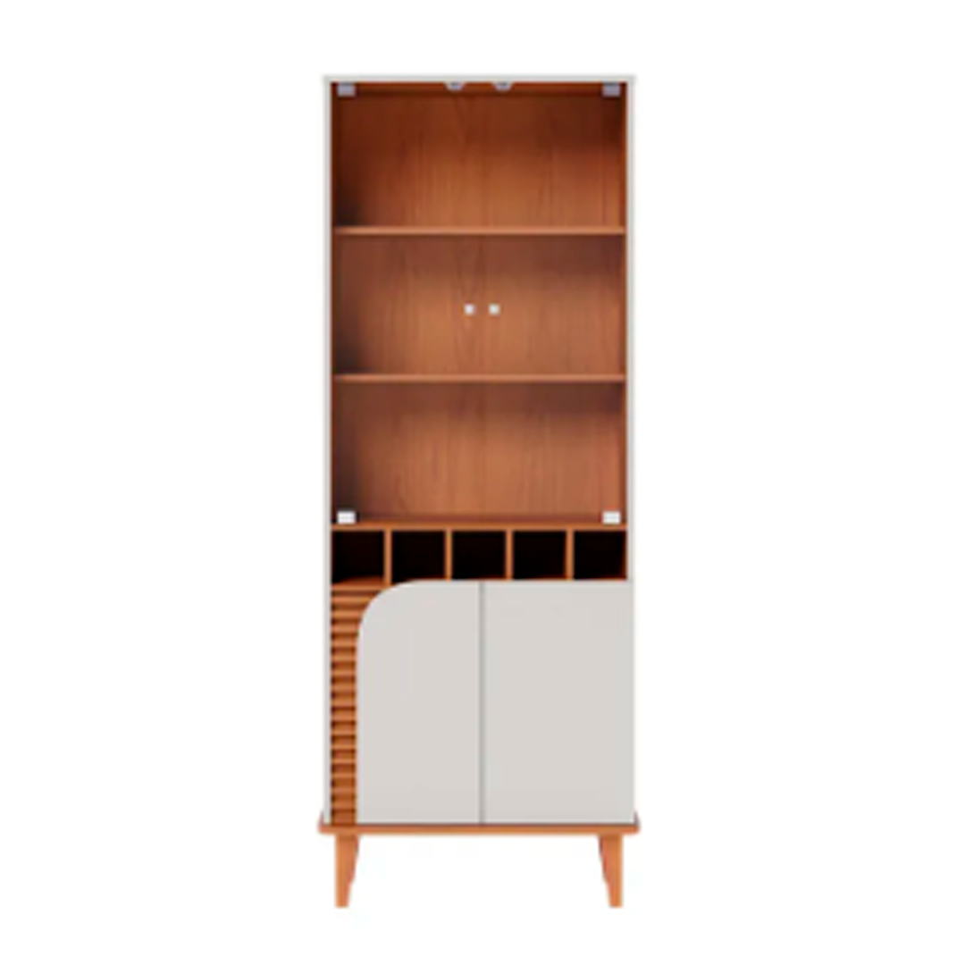 Cristaleira Jurerê Off White/Freijó